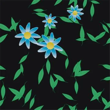 Floral ornamental vector pattern. Seamless design leafs texture. Illustrazione stock