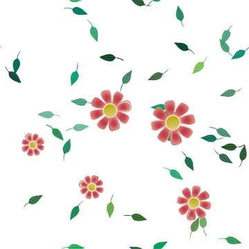 Floral ornamental vector pattern. Seamless design leafs texture. Stockillustratie