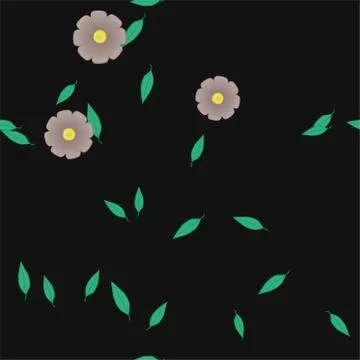 Floral ornamental vector pattern. Seamless design leafs texture. 스톡 일러스트