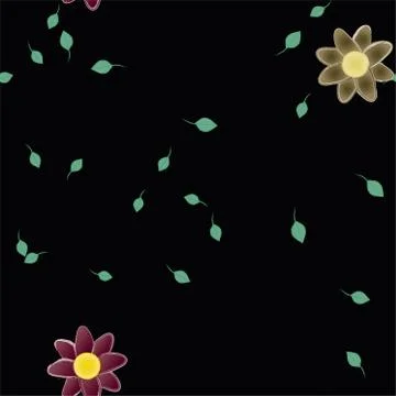 Floral ornamental vector pattern. Seamless design leafs texture. Illustrazione stock