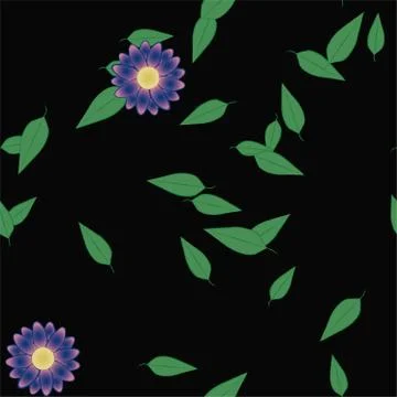 Floral ornamental vector pattern. Seamless design leafs texture. Stock Illustration