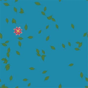 Floral ornamental vector pattern. Seamless design leafs texture. Stock Illustration