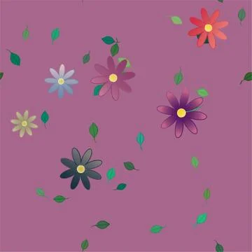 Floral ornamental vector pattern. Seamless design leafs texture. Stock Illustration