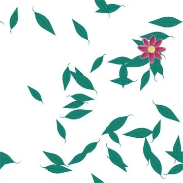Floral ornamental vector pattern. Seamless design leafs texture. Illustrazione stock
