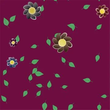 Floral ornamental vector pattern. Seamless design leafs texture. Stock Illustration