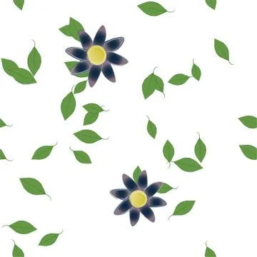 Floral ornamental vector pattern. Seamless design leafs texture. Stock Illustration
