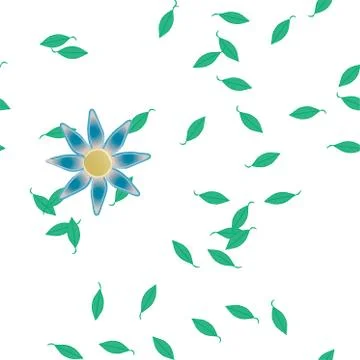 Floral ornamental vector pattern. Seamless design leafs texture. Stock Illustration