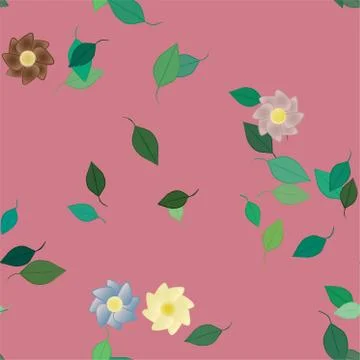 Floral ornamental vector pattern. Seamless design leafs texture. Stockillustratie