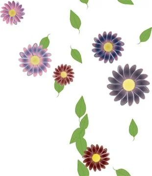 Floral ornamental vector pattern. Seamless design leafs texture. Stock Illustration
