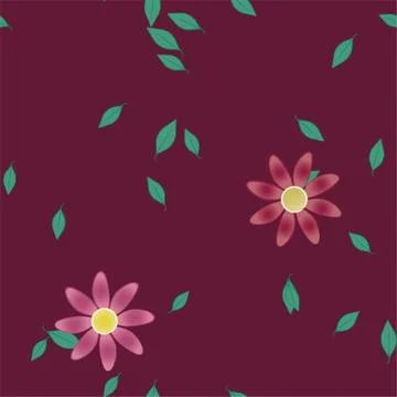 Floral ornamental vector pattern. Seamless design leafs texture. Illustrazione stock