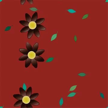 Floral ornamental vector pattern. Seamless design leafs texture. Stock Illustration