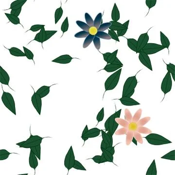 Floral ornamental vector pattern. Seamless design leafs texture. Stock Illustration