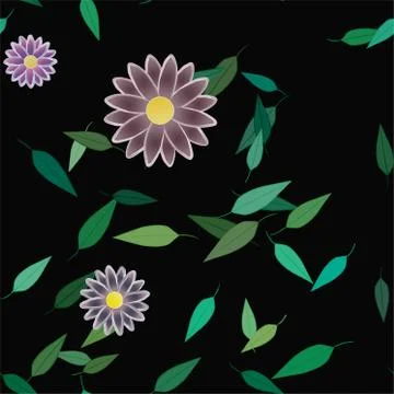 Floral ornamental vector pattern. Seamless design leafs texture. Illustrazione stock