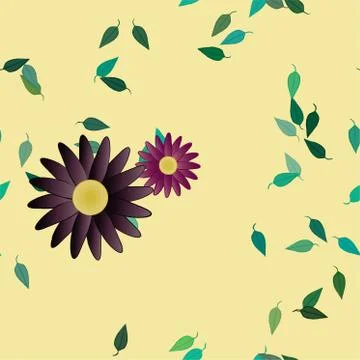 Floral ornamental vector pattern. Seamless design leafs texture. Illustrazione stock