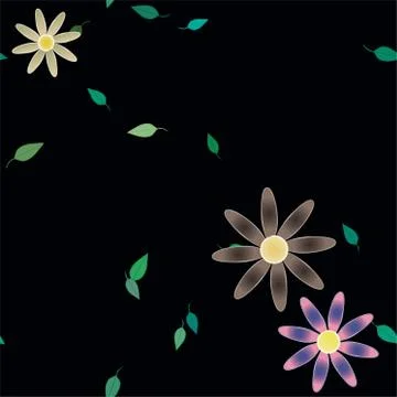 Floral ornamental vector pattern. Seamless design leafs texture. Stock Illustration