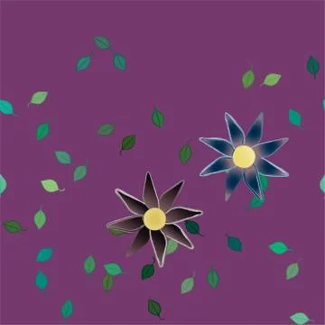 Floral ornamental vector pattern. Seamless design leafs texture. Illustrazione stock