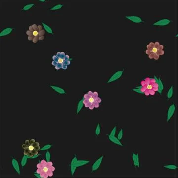 Floral ornamental vector pattern. Seamless design leafs texture. Stock Illustration