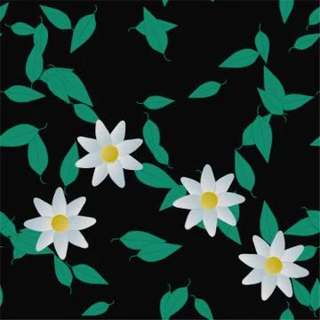 Floral ornamental vector pattern. Seamless design leafs texture. Stockillustratie