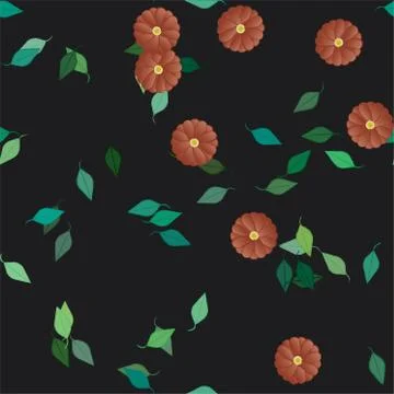 Floral ornamental vector pattern. Seamless design leafs texture. Illustrazione stock