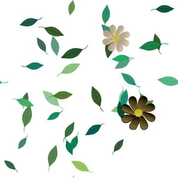Floral ornamental vector pattern. Seamless design leafs texture. Illustrazione stock