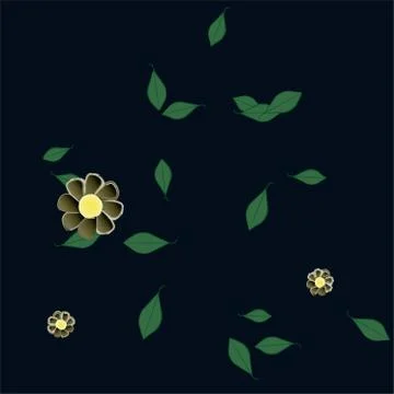 Floral ornamental vector pattern. Seamless design leafs texture. Stock Illustration