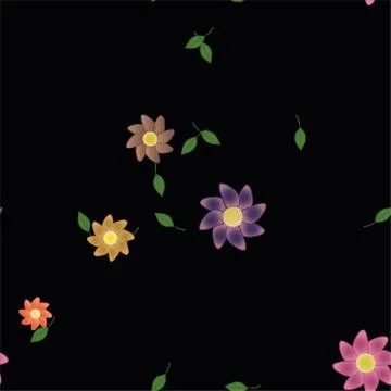 Floral ornamental vector pattern. Seamless design leafs texture. Illustrazione stock