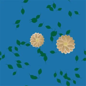 Floral ornamental vector pattern. Seamless design leafs texture. Stock Illustration