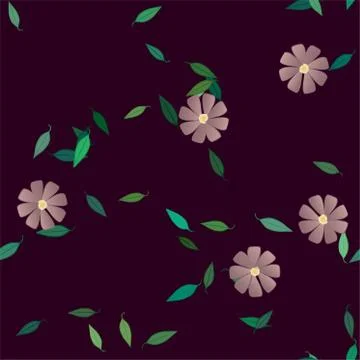 Floral ornamental vector pattern. Seamless design leafs texture. Stock Illustration