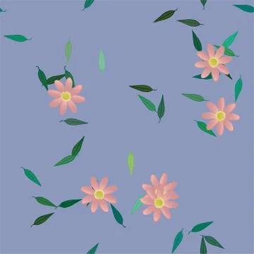 Floral ornamental vector pattern. Seamless design leafs texture. Stock Illustration