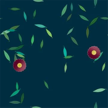 Floral ornamental vector pattern. Seamless design leafs texture. 스톡 일러스트