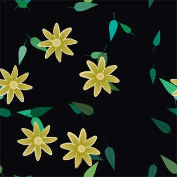Floral ornamental vector pattern. Seamless design leafs texture. 스톡 일러스트