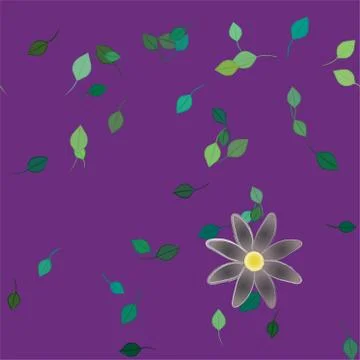 Floral ornamental vector pattern. Seamless design leafs texture. Stock Illustration