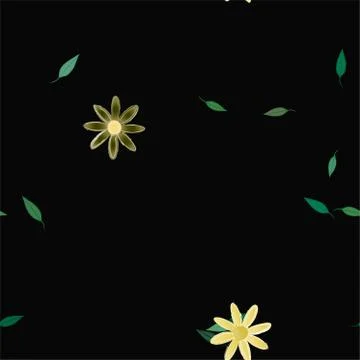 Floral ornamental vector pattern. Seamless design leafs texture. Illustrazione stock