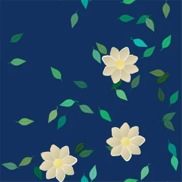 Floral ornamental vector pattern. Seamless design leafs texture. Stock Illustration