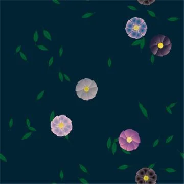 Floral ornamental vector pattern. Seamless design leafs texture. Stock Illustration