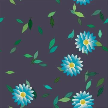 Floral ornamental vector pattern. Seamless design leafs texture. Illustrazione stock