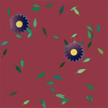 Floral ornamental vector pattern. Seamless design leafs texture. Stock Illustration