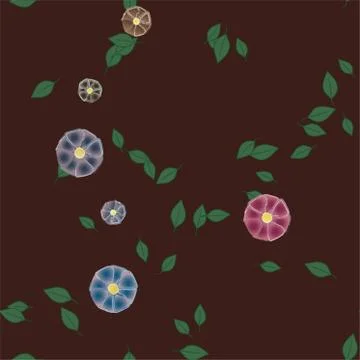 Floral ornamental vector pattern. Seamless design leafs texture. 스톡 일러스트