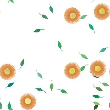 Floral ornamental vector pattern. Seamless design leafs texture. Stock Illustration