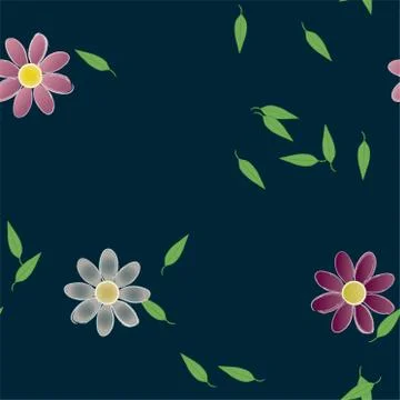 Floral ornamental vector pattern. Seamless design leafs texture. 스톡 일러스트