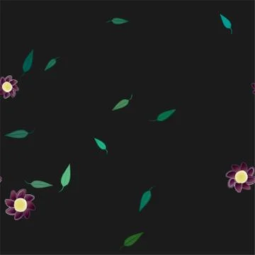 Floral ornamental vector pattern. Seamless design leafs texture. Illustrazione stock