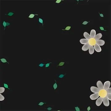 Floral ornamental vector pattern. Seamless design leafs texture. Stock Illustration