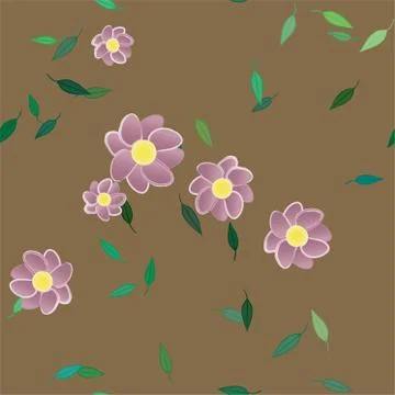 Floral ornamental vector pattern. Seamless design leafs texture. Stockillustratie