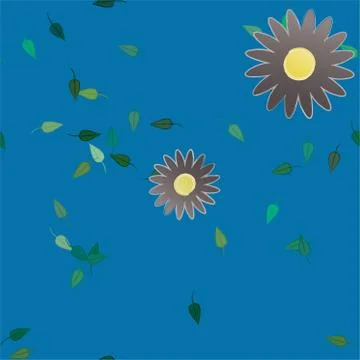 Floral ornamental vector pattern. Seamless design leafs texture. Stock Illustration