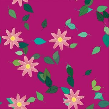 Floral ornamental vector pattern. Seamless design leafs texture. Illustrazione stock