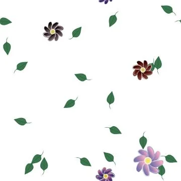 Floral ornamental vector pattern. Seamless design leafs texture. Illustrazione stock