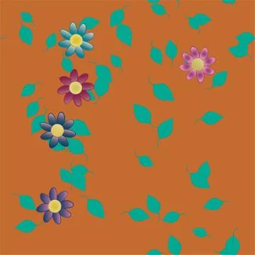 Floral ornamental vector pattern. Seamless design leafs texture. 스톡 일러스트
