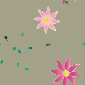 Floral ornamental vector pattern. Seamless design leafs texture. Illustrazione stock