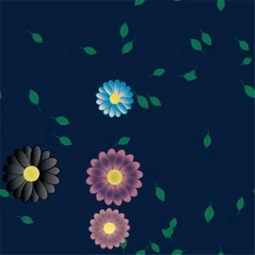 Floral ornamental vector pattern. Seamless design leafs texture. Stock Illustration