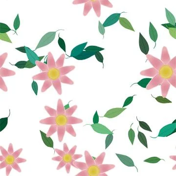 Floral ornamental vector pattern. Seamless design leafs texture. 스톡 일러스트